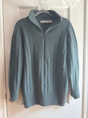 Untouched World New Zealand "Ayla" Merino & Silk Quarter-Zip Sweater - Size XS